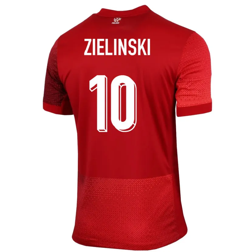 Danxen Kvinder Polen Piotr Zielinski #10 Rød Udebane Spillertrøjer 24-26 Trøje T-Shirt
