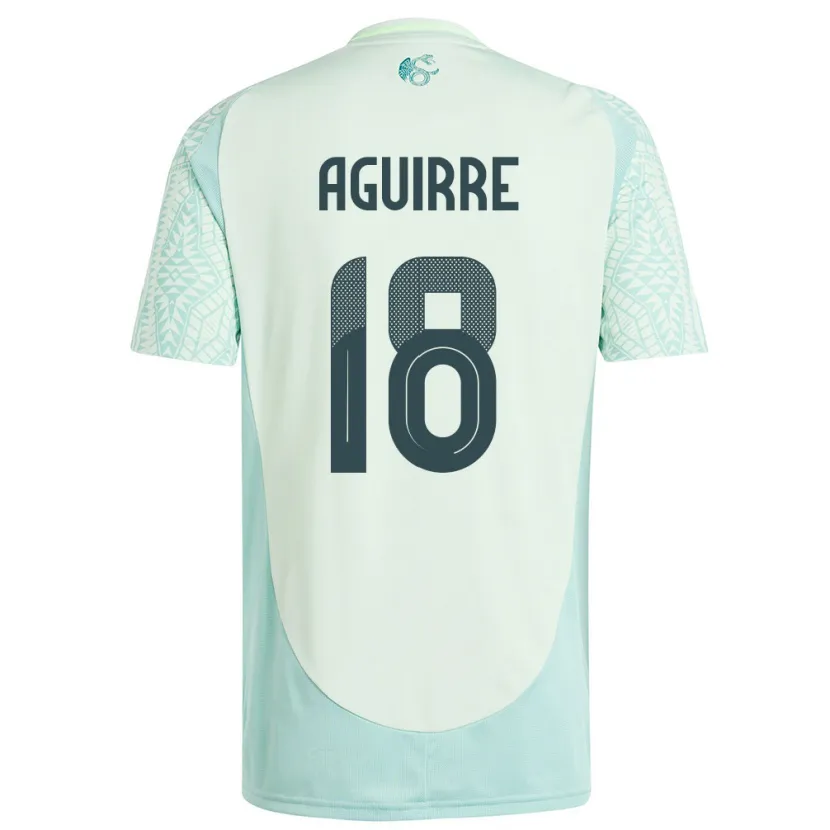 Danxen Kvinder Mexico Eduardo Aguirre #18 Linen Grøn Udebane Spillertrøjer 24-26 Trøje T-Shirt