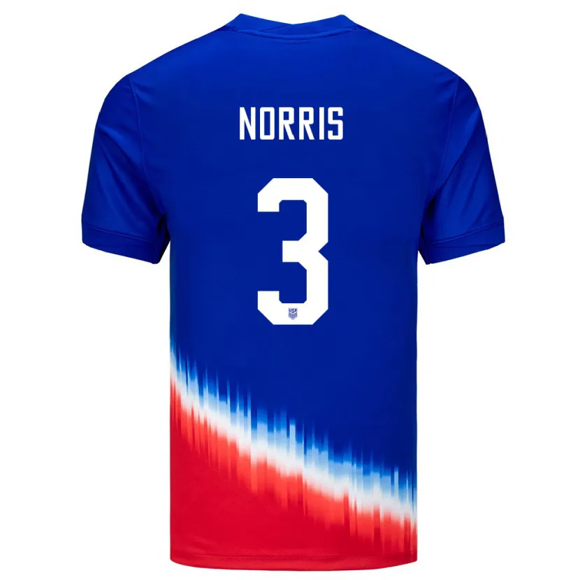 Danxen Kvinder Usa Nolan Norris #3 Blå Udebane Spillertrøjer 24-26 Trøje T-Shirt