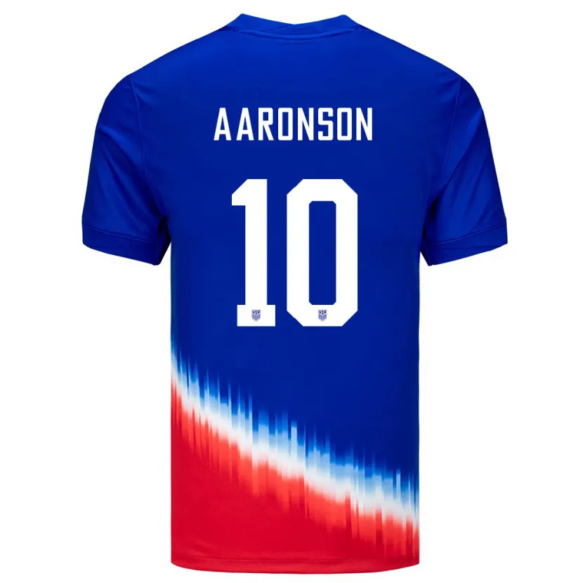 Danxen Kvinder Usa Paxten Aaronson #10 Blå Udebane Spillertrøjer 24-26 Trøje T-Shirt