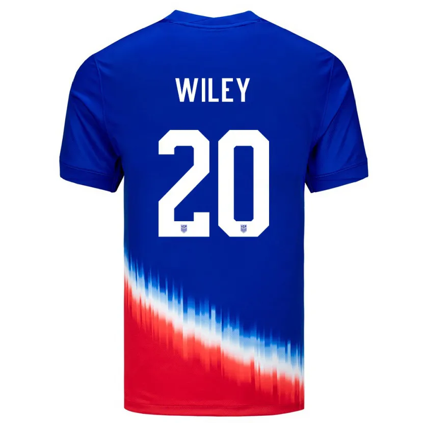 Danxen Kvinder Usa Caleb Wiley #20 Blå Udebane Spillertrøjer 24-26 Trøje T-Shirt