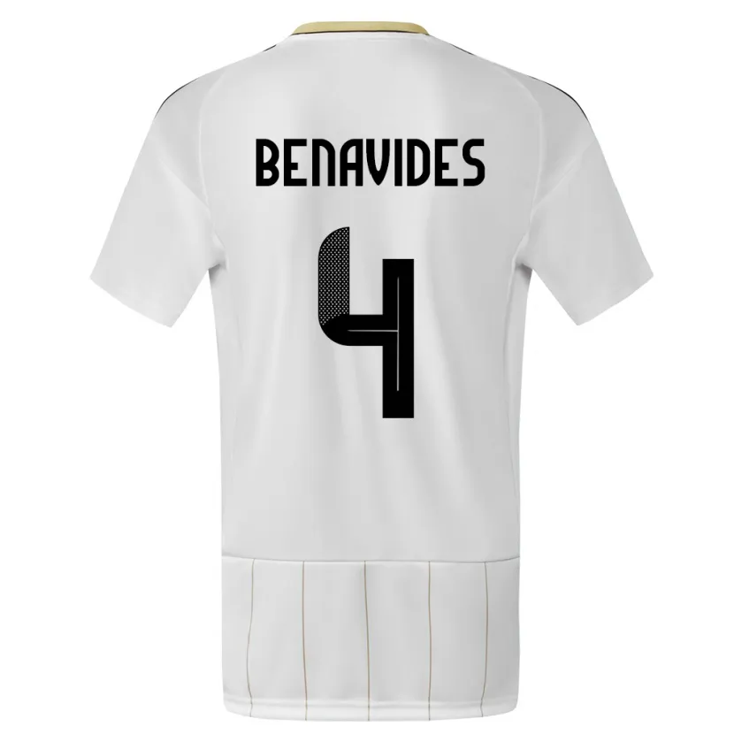 Danxen Kvinder Costa Rica Mariana Benavides #4 Hvid Udebane Spillertrøjer 24-26 Trøje T-Shirt