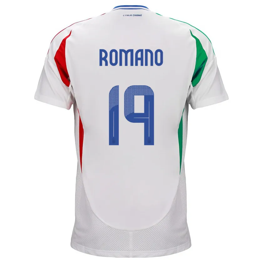 Danxen Kvinder Italien Marco Romano #19 Hvid Udebane Spillertrøjer 24-26 Trøje T-Shirt