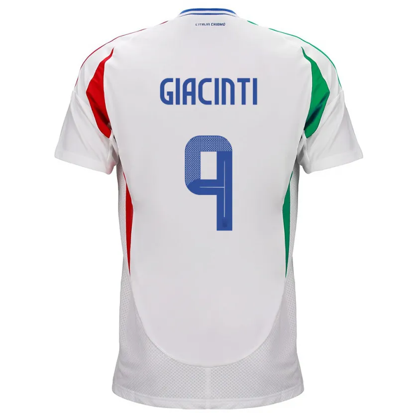 Danxen Kvinder Italien Valentina Giacinti #9 Hvid Udebane Spillertrøjer 24-26 Trøje T-Shirt
