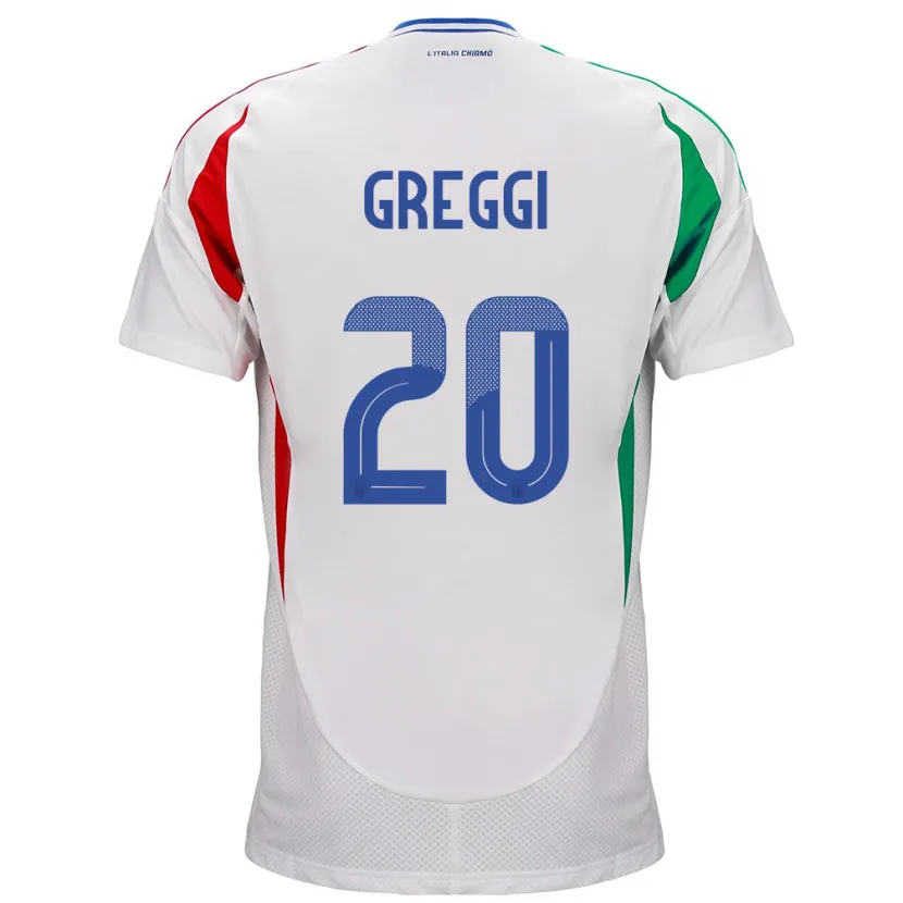 Danxen Kvinder Italien Giada Greggi #20 Hvid Udebane Spillertrøjer 24-26 Trøje T-Shirt