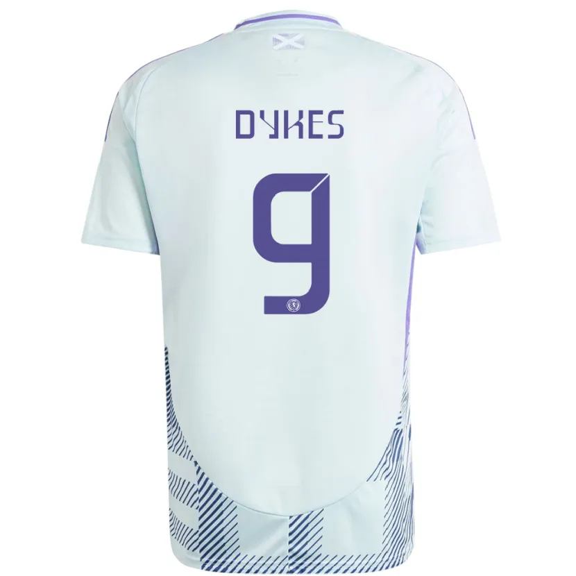 Danxen Kvinder Skotland Lyndon Dykes #9 Lys Mynteblå Udebane Spillertrøjer 24-26 Trøje T-Shirt