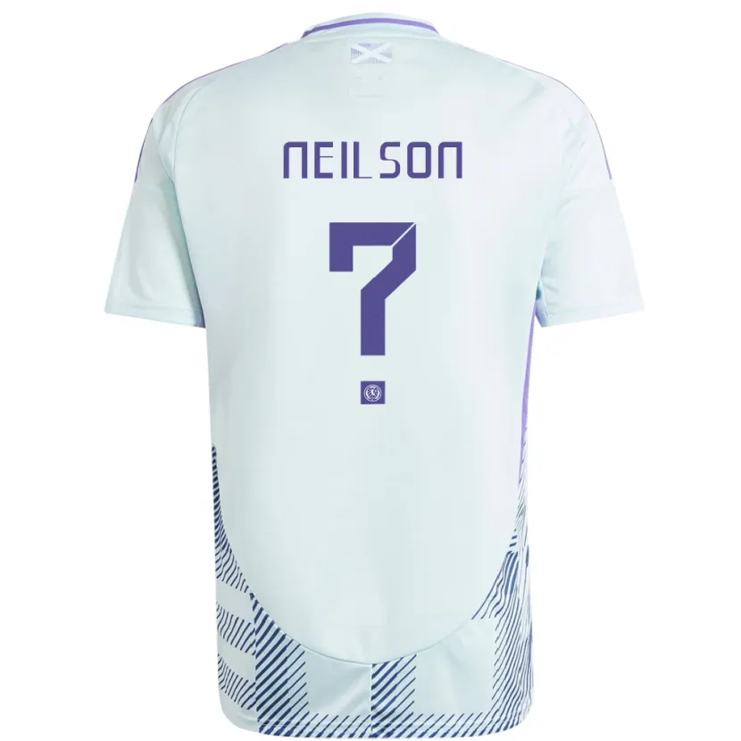 Danxen Kvinder Skotland Lewis Neilson #0 Lys Mynteblå Udebane Spillertrøjer 24-26 Trøje T-Shirt