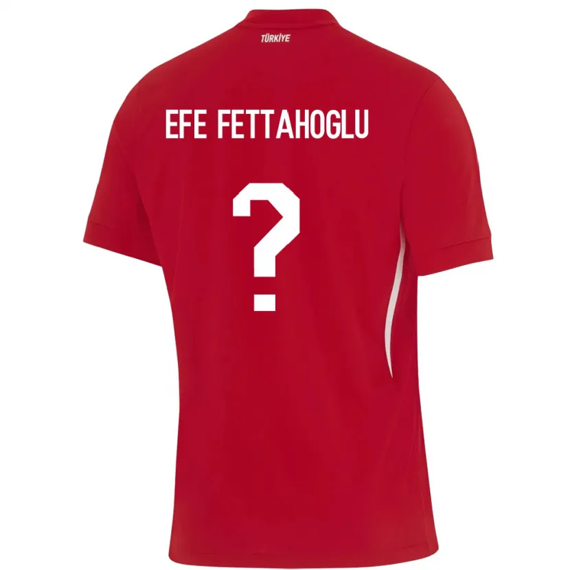 Danxen Kvinder Tyrkiet Adnan Efe Fettahoğlu #0 Rød Udebane Spillertrøjer 24-26 Trøje T-Shirt