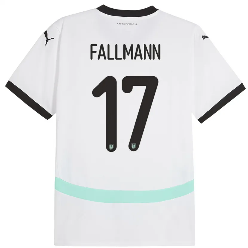 Danxen Kvinder Østrig Pascal Fallmann #17 Hvid Udebane Spillertrøjer 24-26 Trøje T-Shirt