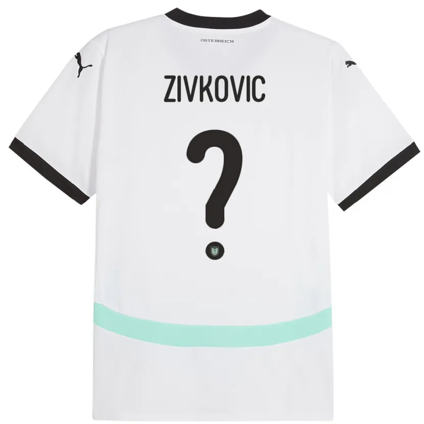 Danxen Kvinder Østrig Jovan Zivkovic #0 Hvid Udebane Spillertrøjer 24-26 Trøje T-Shirt