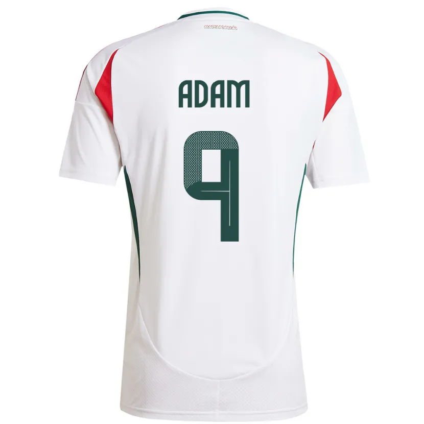 Danxen Kvinder Ungarn Martin Ádám #9 Hvid Udebane Spillertrøjer 24-26 Trøje T-Shirt