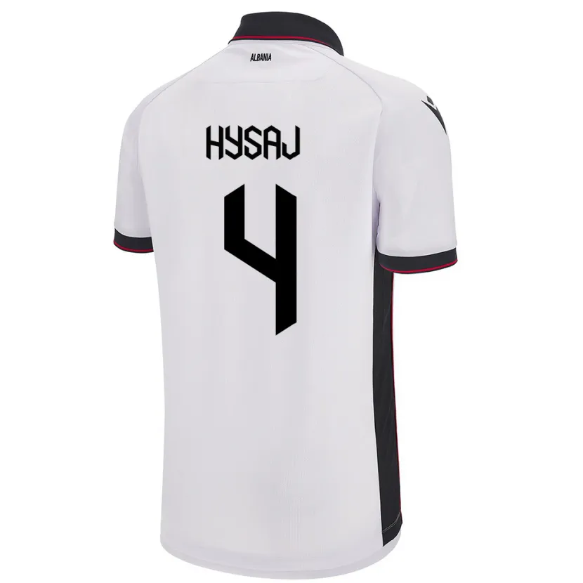 Danxen Kvinder Albanien Elseid Hysaj #4 Hvid Udebane Spillertrøjer 24-26 Trøje T-Shirt