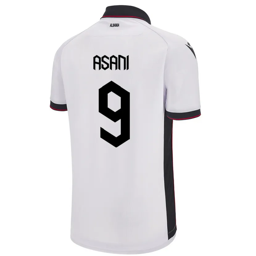 Danxen Kvinder Albanien Jasir Asani #9 Hvid Udebane Spillertrøjer 24-26 Trøje T-Shirt
