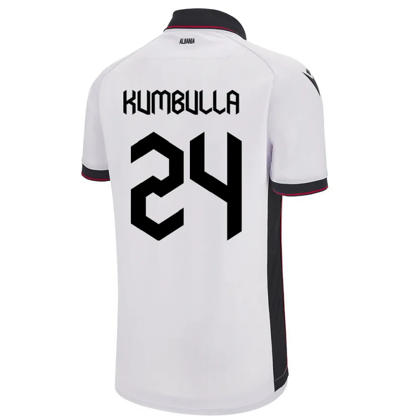 Danxen Kvinder Albanien Marash Kumbulla #24 Hvid Udebane Spillertrøjer 24-26 Trøje T-Shirt