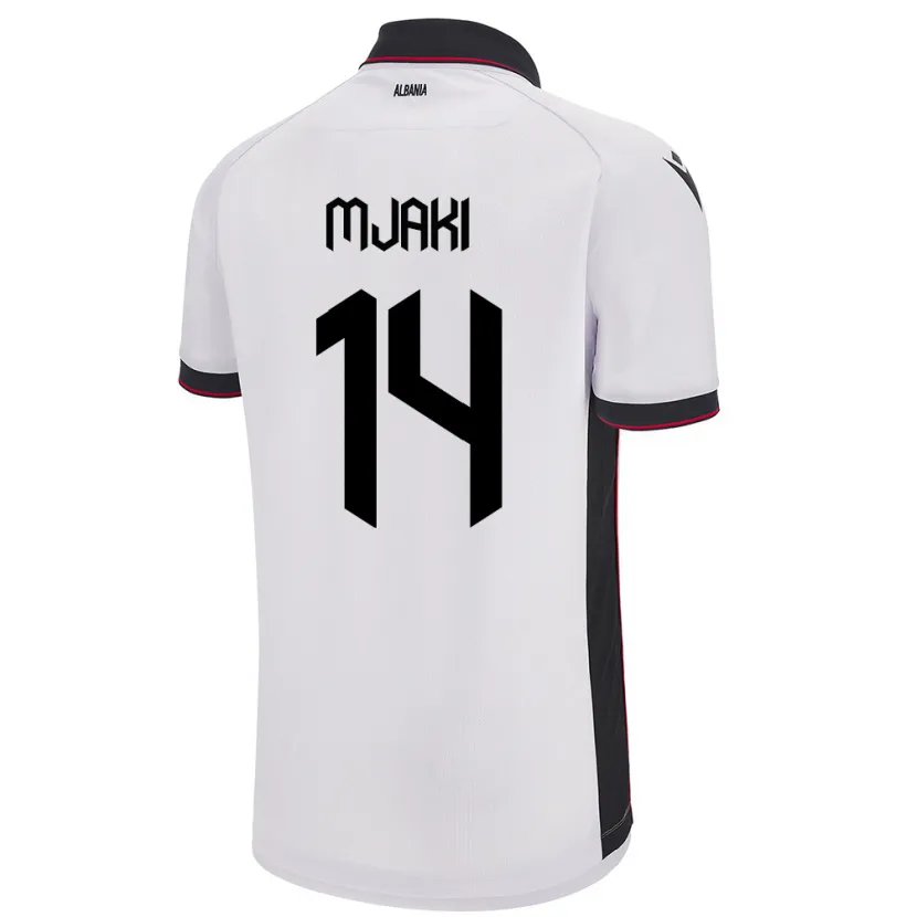 Danxen Kvinder Albanien Agan Mjaki #14 Hvid Udebane Spillertrøjer 24-26 Trøje T-Shirt