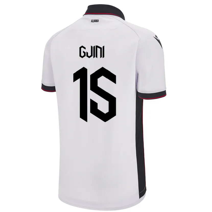 Danxen Kvinder Albanien Elmando Gjini #15 Hvid Udebane Spillertrøjer 24-26 Trøje T-Shirt