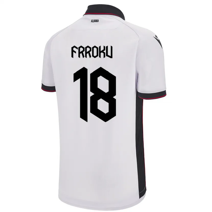 Danxen Kvinder Albanien Leandro Frroku #18 Hvid Udebane Spillertrøjer 24-26 Trøje T-Shirt
