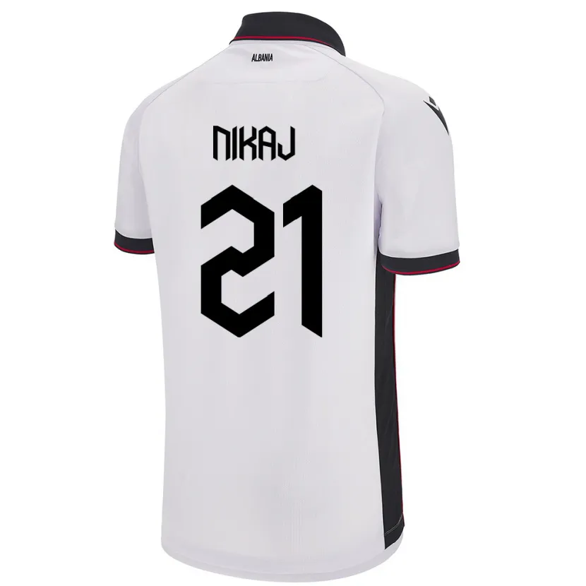 Danxen Kvinder Albanien Ardit Nikaj #21 Hvid Udebane Spillertrøjer 24-26 Trøje T-Shirt