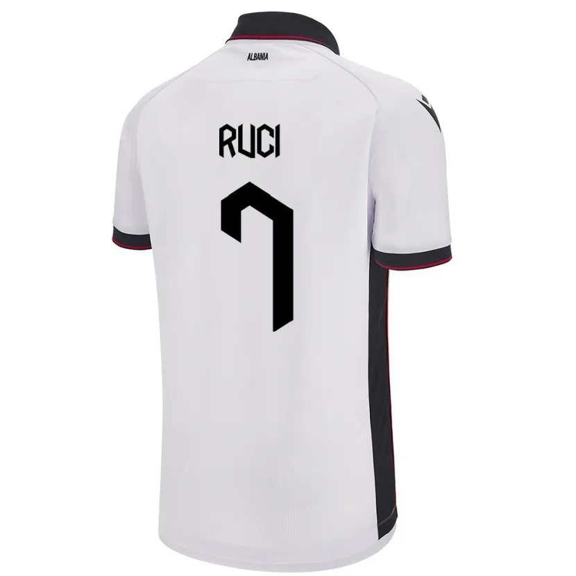 Danxen Kvinder Albanien Flamur Ruci #7 Hvid Udebane Spillertrøjer 24-26 Trøje T-Shirt