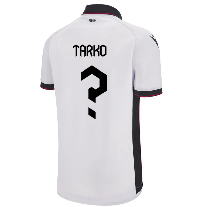 Danxen Kvinder Albanien Daniel Tarko #0 Hvid Udebane Spillertrøjer 24-26 Trøje T-Shirt