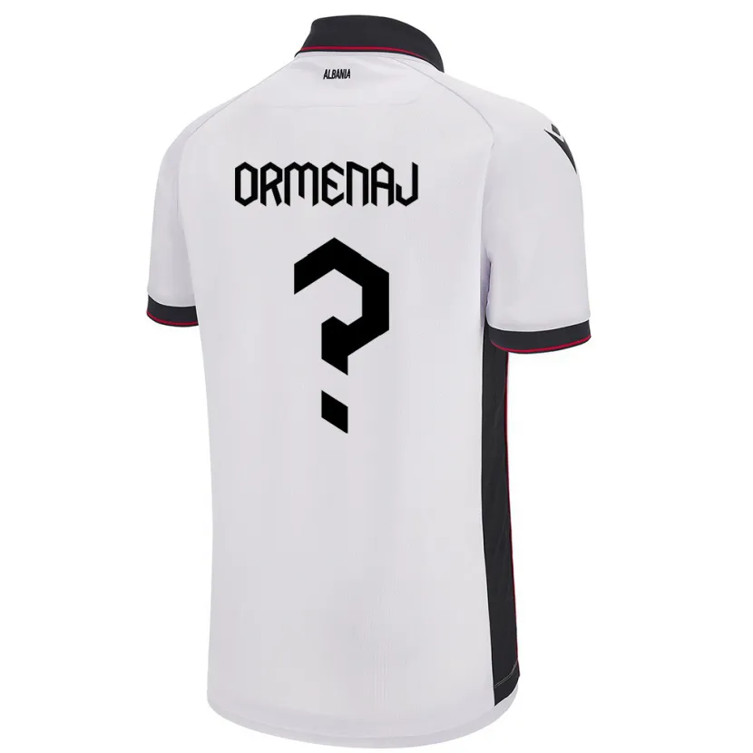 Danxen Kvinder Albanien Orgest Ormenaj #0 Hvid Udebane Spillertrøjer 24-26 Trøje T-Shirt