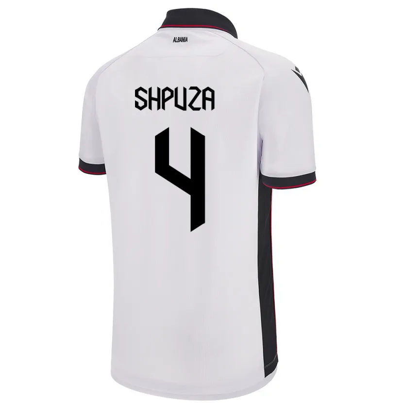 Danxen Kvinder Albanien Kleo Shpuza #4 Hvid Udebane Spillertrøjer 24-26 Trøje T-Shirt