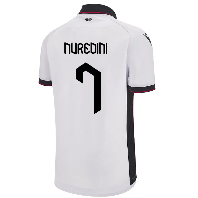 Danxen Kvinder Albanien Joi Nuredini #7 Hvid Udebane Spillertrøjer 24-26 Trøje T-Shirt