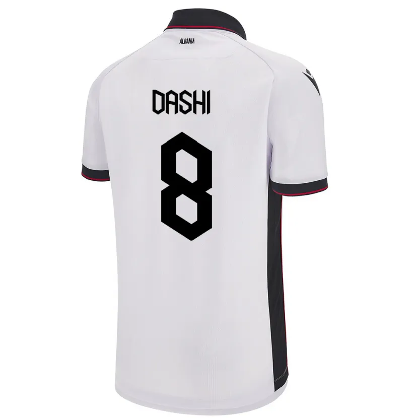 Danxen Kvinder Albanien Matteo Dashi #8 Hvid Udebane Spillertrøjer 24-26 Trøje T-Shirt