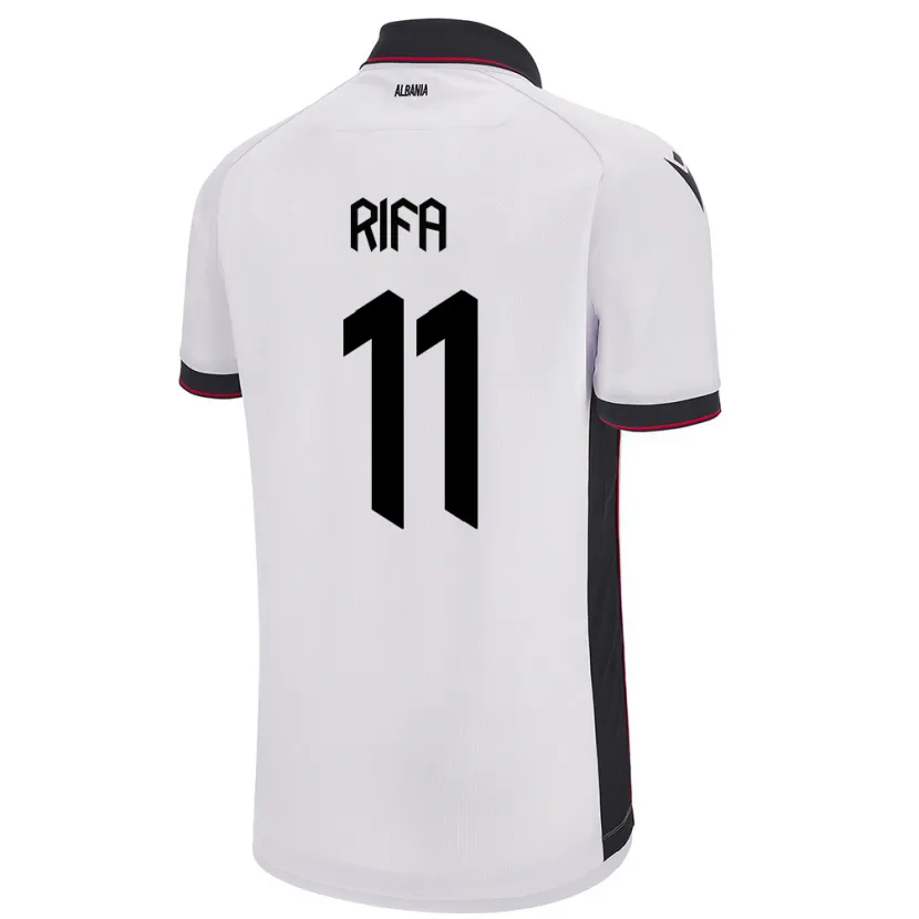 Danxen Kvinder Albanien Oresti Rifa #11 Hvid Udebane Spillertrøjer 24-26 Trøje T-Shirt