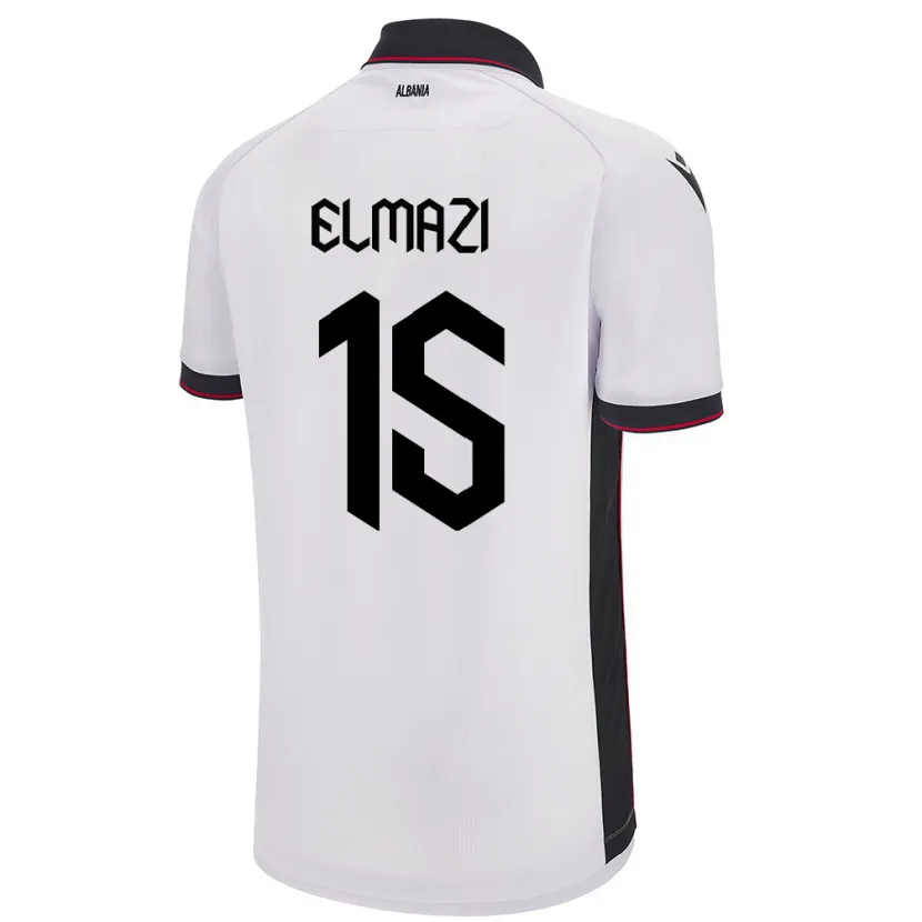 Danxen Kvinder Albanien Enea Elmazi #15 Hvid Udebane Spillertrøjer 24-26 Trøje T-Shirt