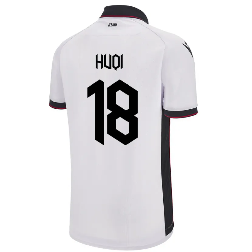 Danxen Kvinder Albanien Mattia Huqi #18 Hvid Udebane Spillertrøjer 24-26 Trøje T-Shirt
