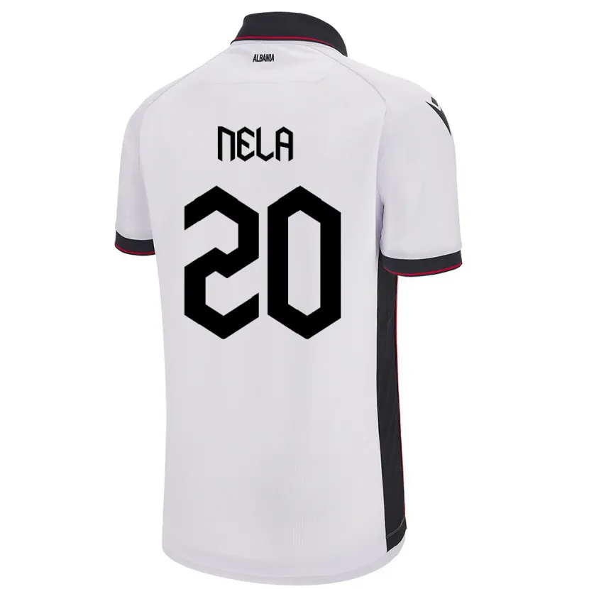 Danxen Kvinder Albanien Rinaldo Nela #20 Hvid Udebane Spillertrøjer 24-26 Trøje T-Shirt