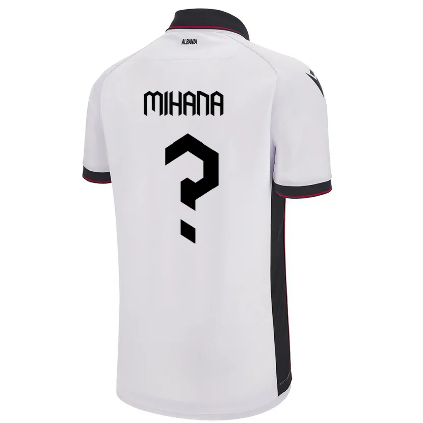 Danxen Kvinder Albanien Emiljano Mihana #0 Hvid Udebane Spillertrøjer 24-26 Trøje T-Shirt