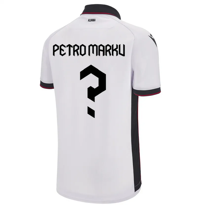 Danxen Kvinder Albanien Petro Marku #0 Hvid Udebane Spillertrøjer 24-26 Trøje T-Shirt