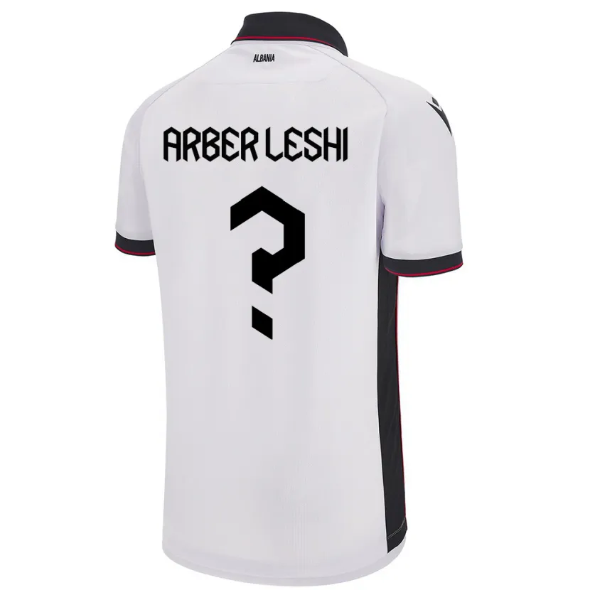 Danxen Kvinder Albanien Arber Leshi #0 Hvid Udebane Spillertrøjer 24-26 Trøje T-Shirt