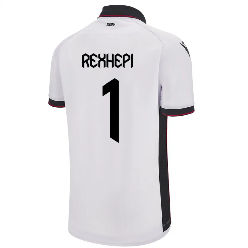 Danxen Kvinder Albanien Viona Rexhepi #1 Hvid Udebane Spillertrøjer 24-26 Trøje T-Shirt