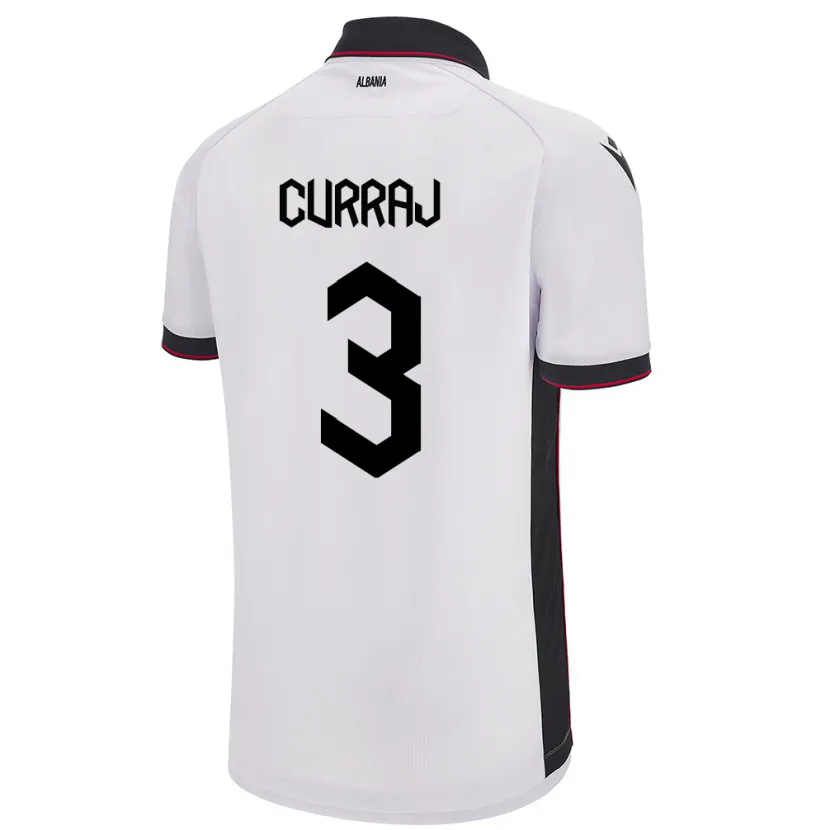 Danxen Kvinder Albanien Arbenita Curraj #3 Hvid Udebane Spillertrøjer 24-26 Trøje T-Shirt