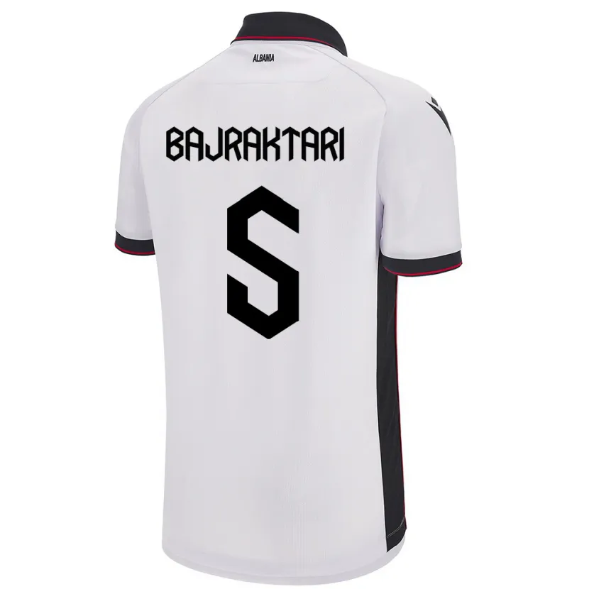Danxen Kvinder Albanien Arbiona Bajraktari #5 Hvid Udebane Spillertrøjer 24-26 Trøje T-Shirt
