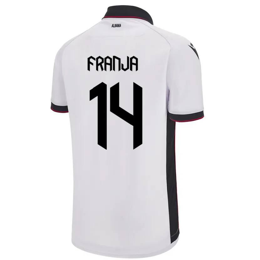 Danxen Kvinder Albanien Ezmiralda Franja #14 Hvid Udebane Spillertrøjer 24-26 Trøje T-Shirt