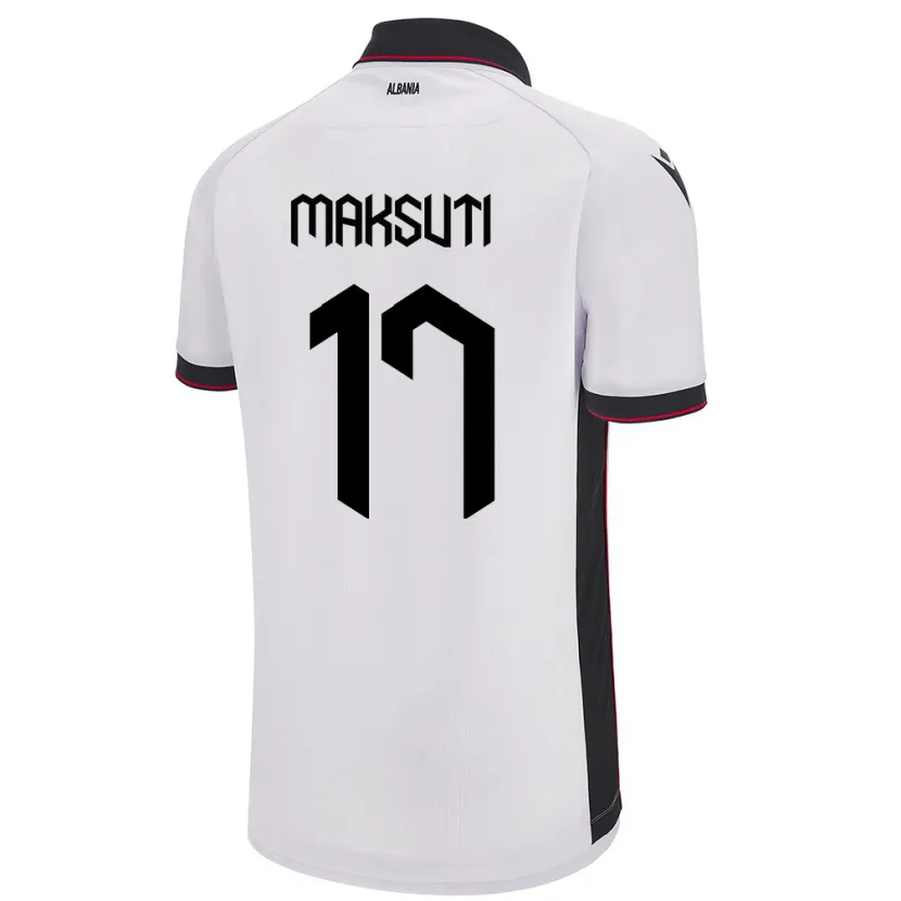 Danxen Kvinder Albanien Kristina Maksuti #17 Hvid Udebane Spillertrøjer 24-26 Trøje T-Shirt