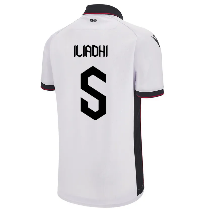Danxen Kvinder Albanien Aglia Iliadhi #5 Hvid Udebane Spillertrøjer 24-26 Trøje T-Shirt