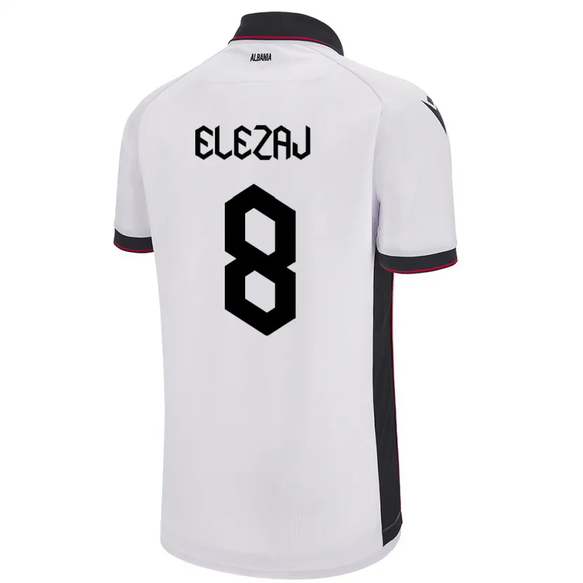 Danxen Kvinder Albanien Endrina Elezaj #8 Hvid Udebane Spillertrøjer 24-26 Trøje T-Shirt