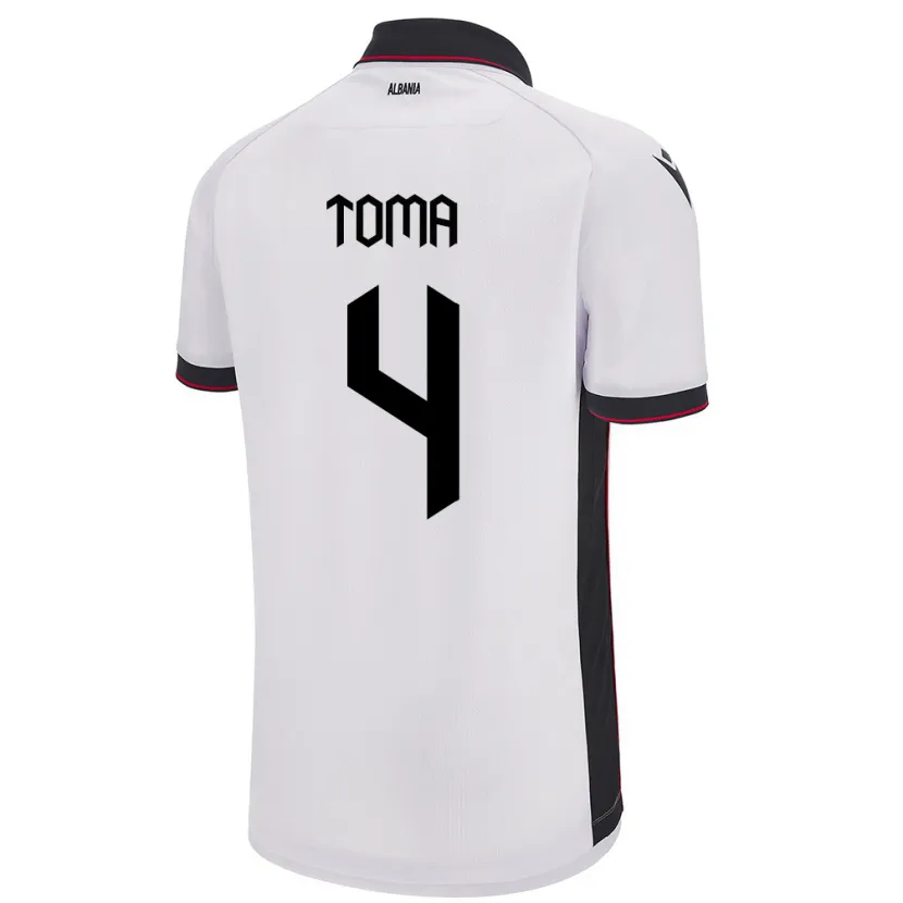 Danxen Kvinder Albanien Stella Toma #4 Hvid Udebane Spillertrøjer 24-26 Trøje T-Shirt