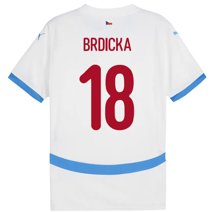 Danxen Kvinder Tjekkiet Filip Brdicka #18 Hvid Udebane Spillertrøjer 24-26 Trøje T-Shirt