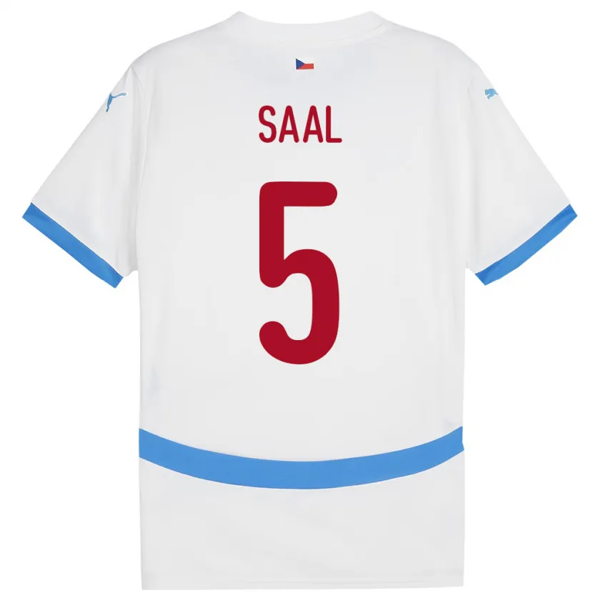 Danxen Kvinder Tjekkiet Lukas Saal #5 Hvid Udebane Spillertrøjer 24-26 Trøje T-Shirt
