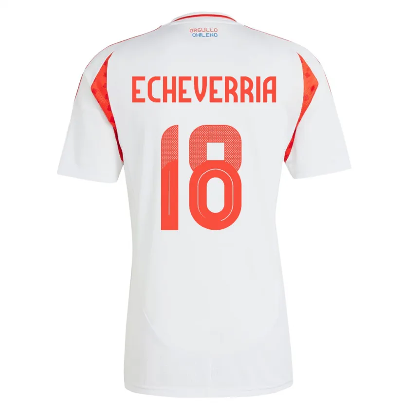 Danxen Kvinder Chile Rodrigo Echeverría #18 Hvid Udebane Spillertrøjer 24-26 Trøje T-Shirt