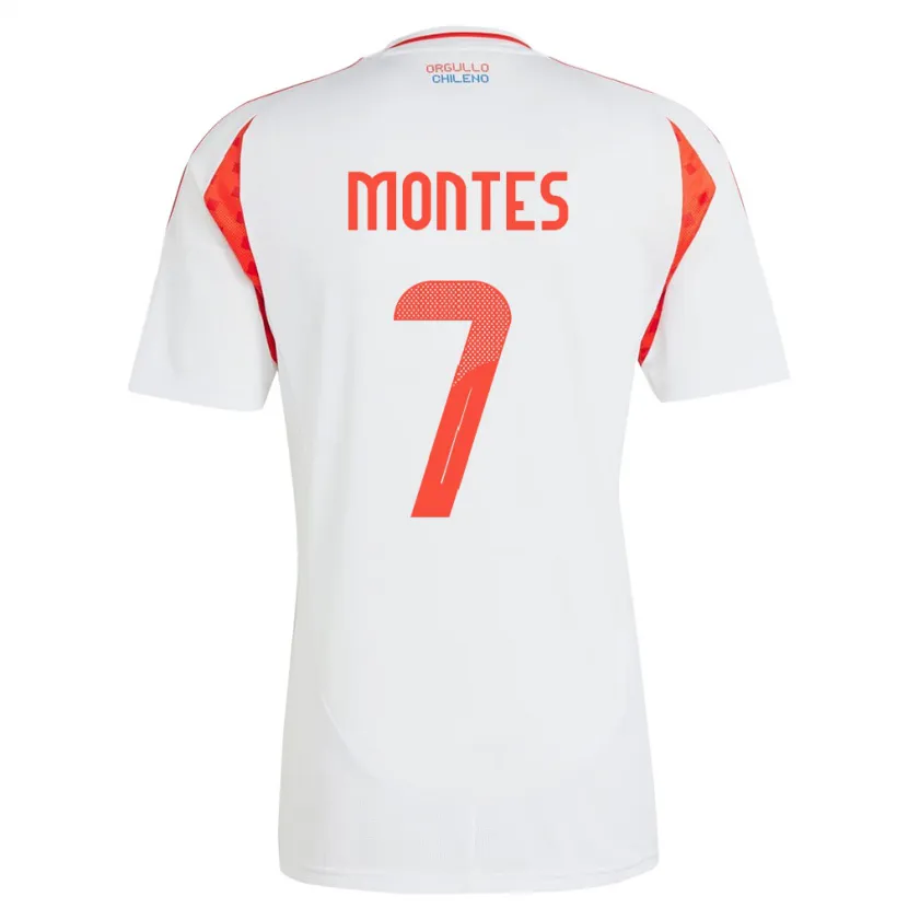 Danxen Kvinder Chile Clemente Montes #7 Hvid Udebane Spillertrøjer 24-26 Trøje T-Shirt