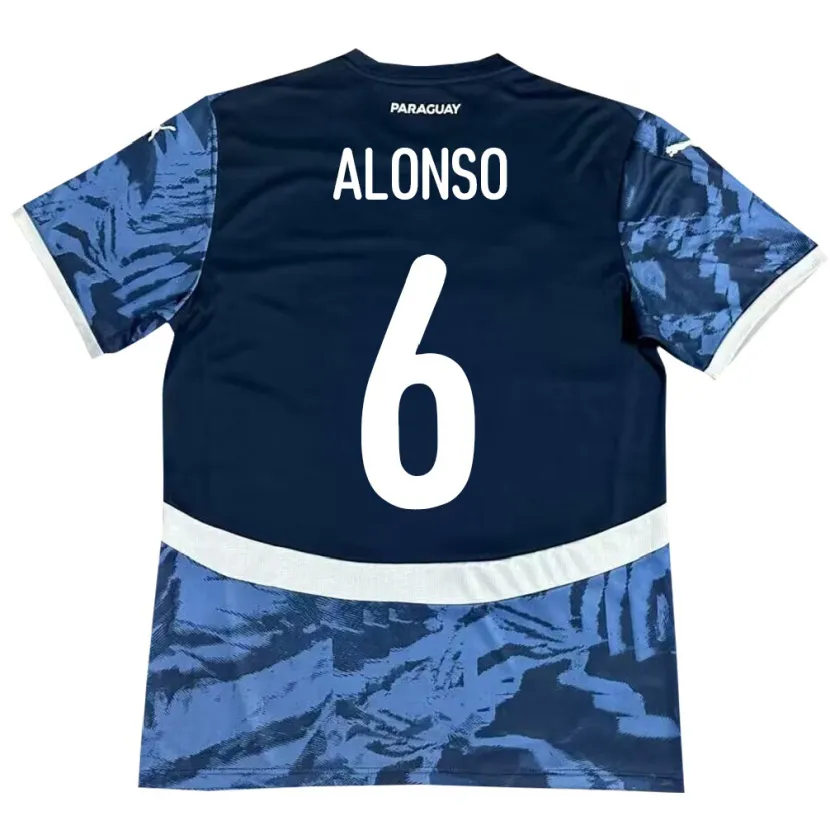 Danxen Kvinder Paraguay Júnior Alonso #6 Blå Udebane Spillertrøjer 24-26 Trøje T-Shirt