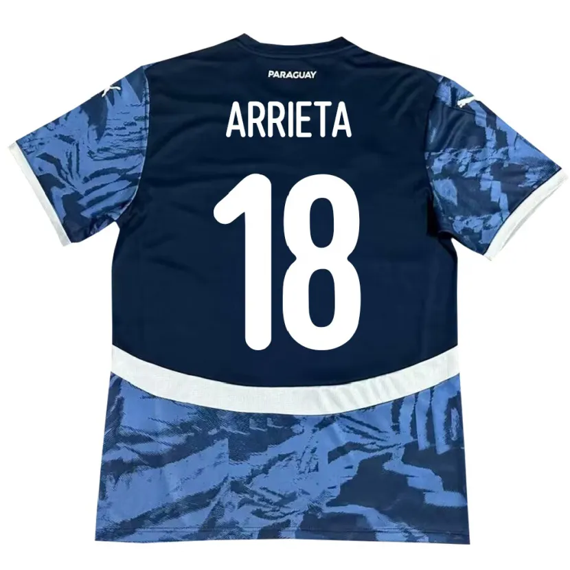 Danxen Kvinder Paraguay Camila Arrieta #18 Blå Udebane Spillertrøjer 24-26 Trøje T-Shirt