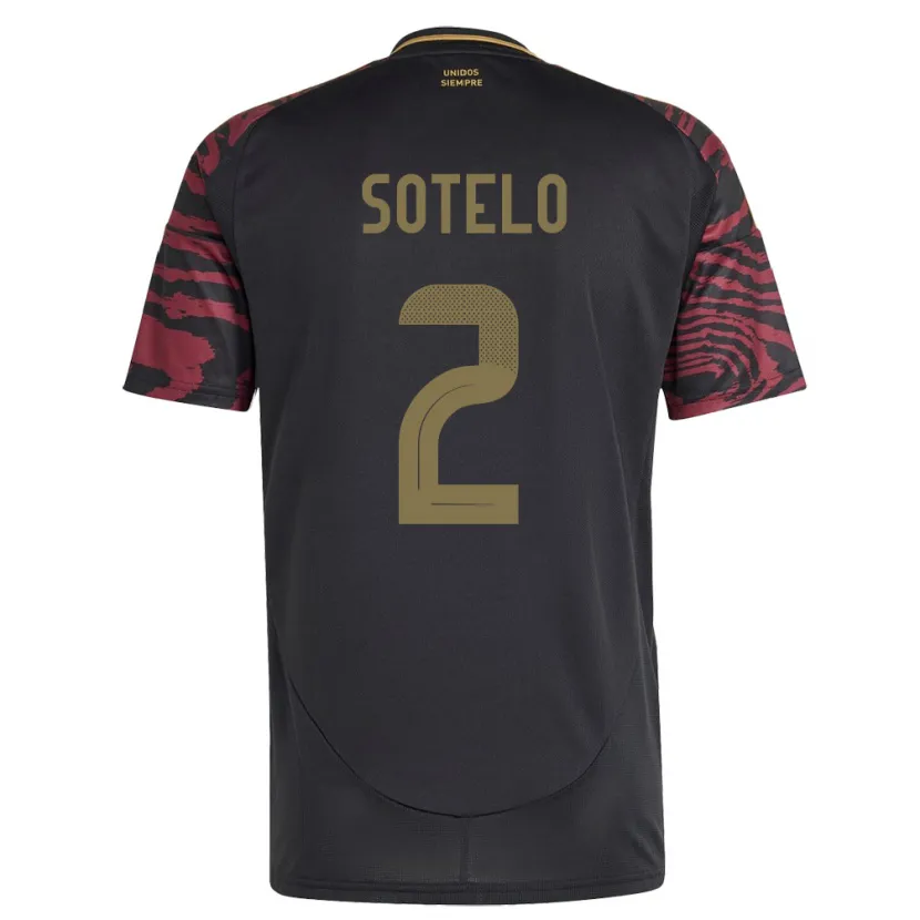 Danxen Kvinder Peru Ghian Sotelo #2 Sort Udebane Spillertrøjer 24-26 Trøje T-Shirt
